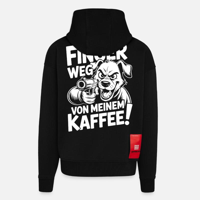 Lâche mon café - Veste à capuche bio épaisse oversize fabriqué en UE - SOLID BLACK
