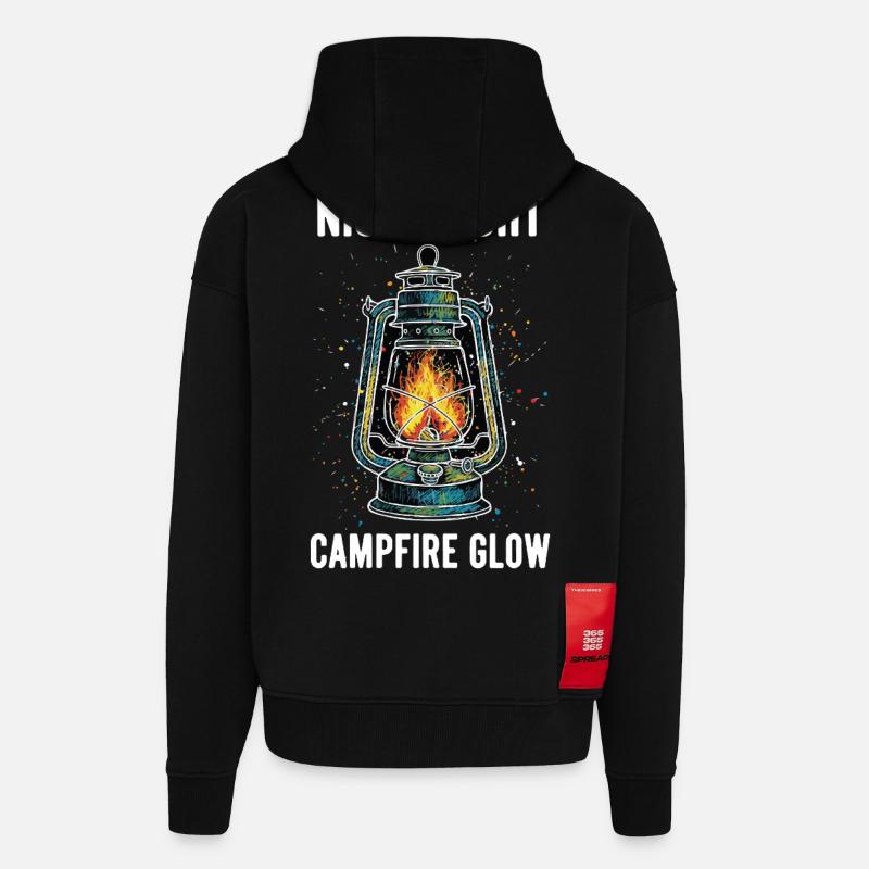 Night Light Campfire Glow Lantern - Zip Hoodie - made by SPREAD - SOLID BLACK