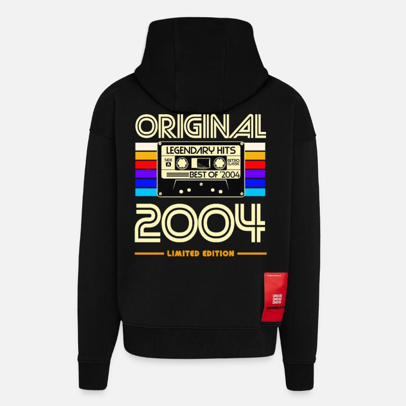 Original 2004 Limited Edition - Veste à capuche bio épaisse oversize fabriqué en UE - SOLID BLACK