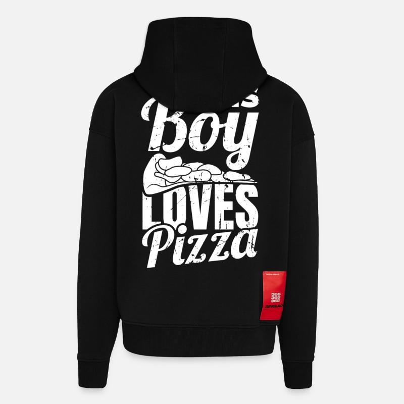 Pizza Junge - Zip Hoodie - made by SPREAD - SOLID BLACK