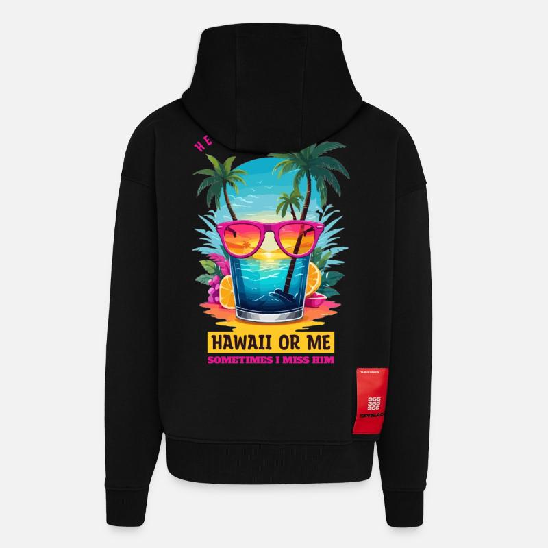 Er sagte: Hawaii oder ich - Zip Hoodie - made by SPREAD - SOLID BLACK