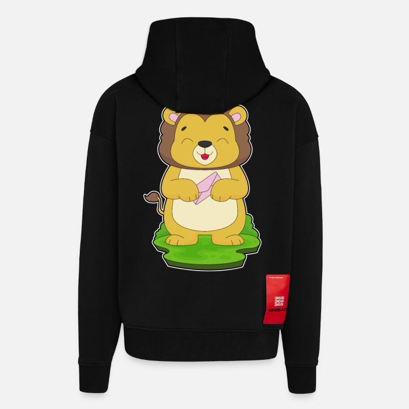 Enveloppe Lion - Veste à capuche bio épaisse oversize fabriqué en UE - SOLID BLACK
