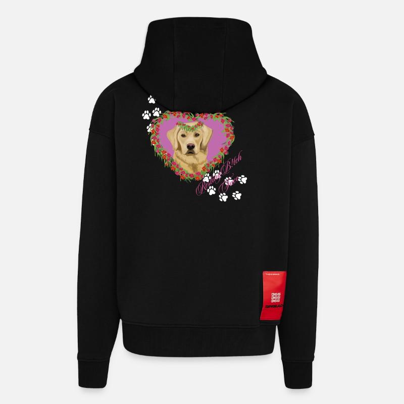 Resting B!tch Face Labrador - Zip Hoodie - made by SPREAD - SOLID BLACK