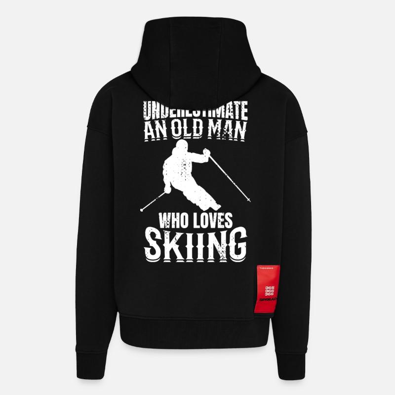 Skifahrer Opa - Zip Hoodie - made by SPREAD - SOLID BLACK