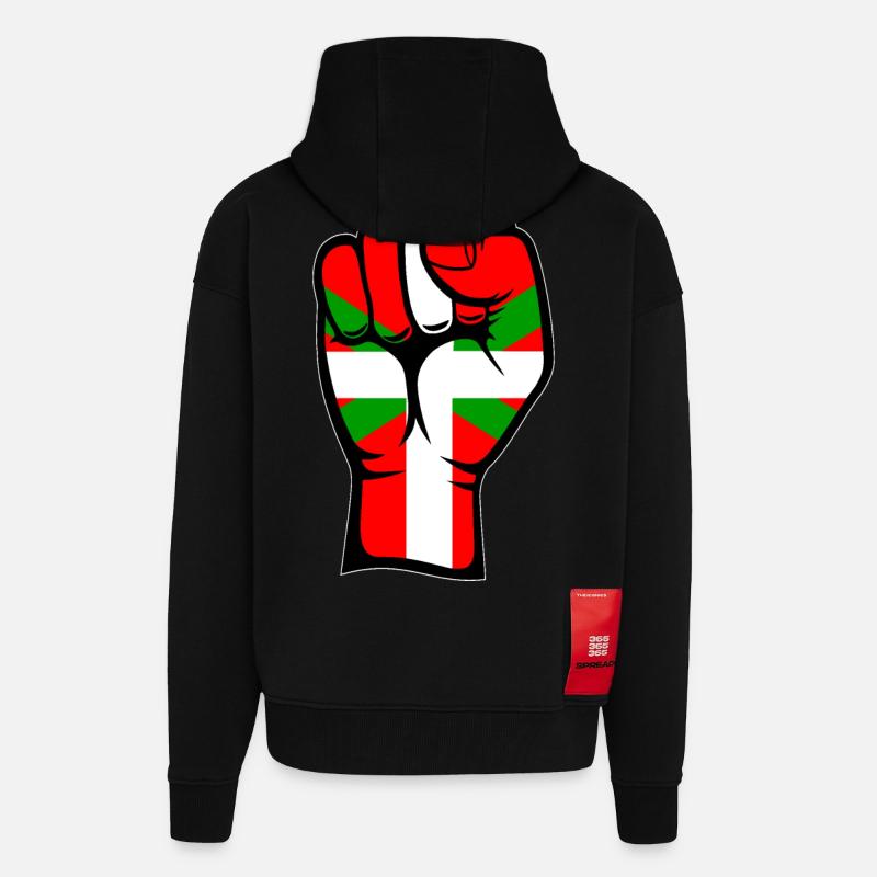Baskische Flagge Faust - Zip Hoodie - made by SPREAD - SOLID BLACK