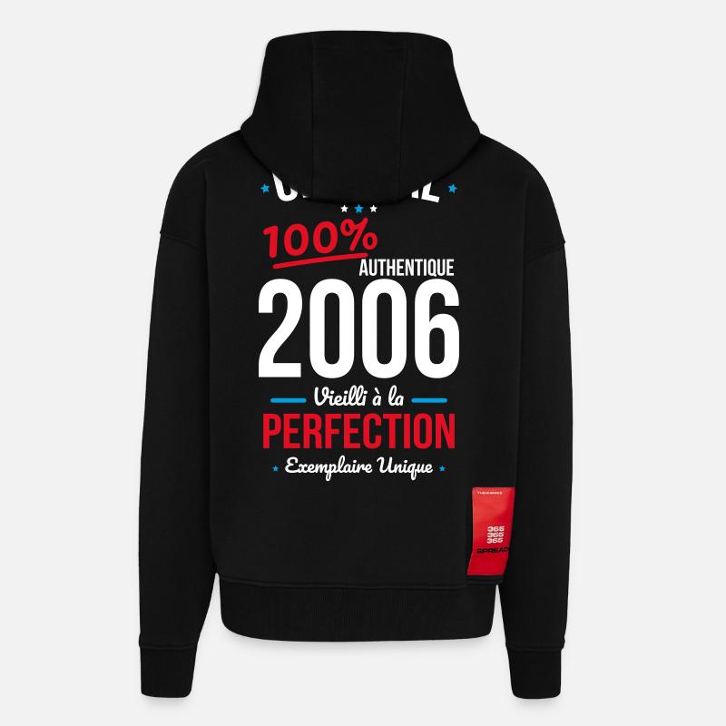 2006 – Original – Unique copy - Zip Hoodie - made by SPREAD - SOLID BLACK