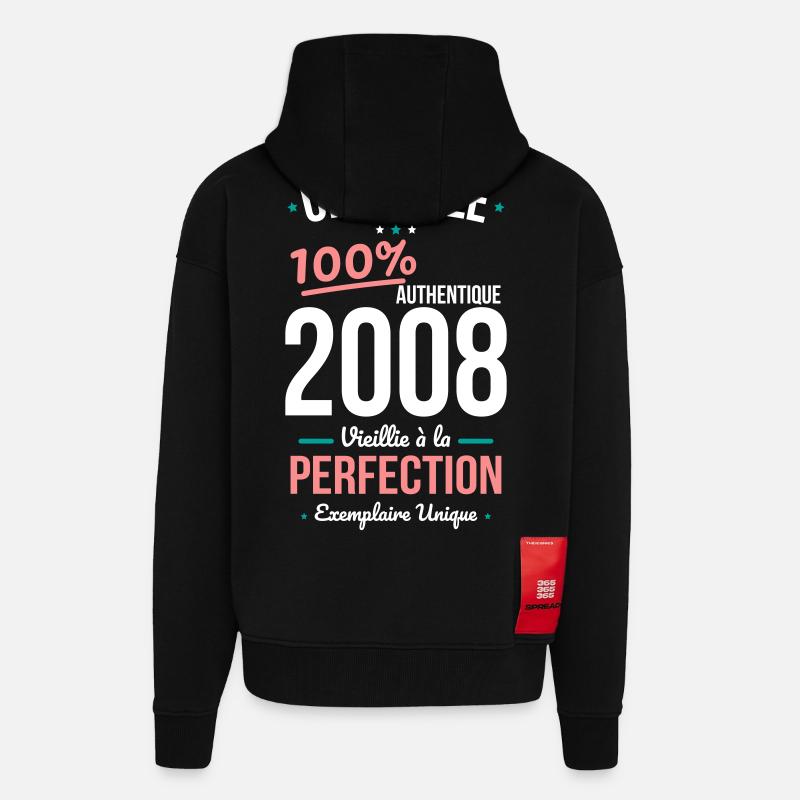 2008 – Original – Unique copy - Zip Hoodie - made by SPREAD - SOLID BLACK