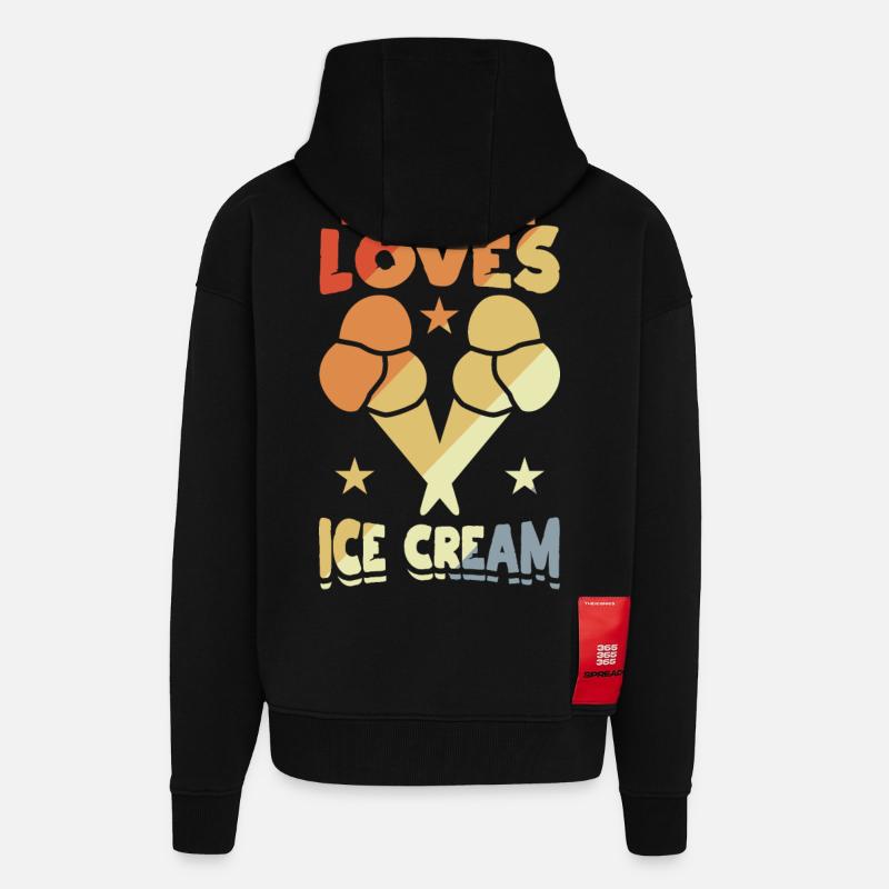 Dieser Junge liebt Eiscreme - Zip Hoodie - made by SPREAD - SOLID BLACK