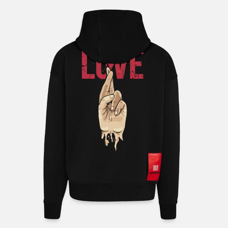 Zeichen der Liebe - Zip Hoodie - made by SPREAD - SOLID BLACK