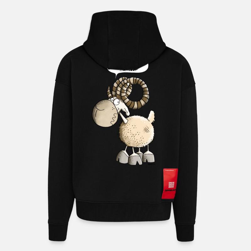 Lustiger Wilder Widder I Sternzeichen Geschenk - Zip Hoodie - made by SPREAD - SOLID BLACK