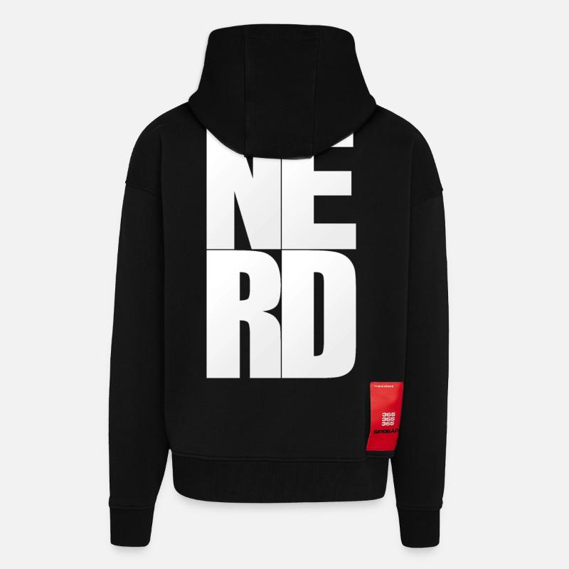 NERDY pour toujours - NERD - Veste à capuche bio épaisse oversize fabriqué en UE - SOLID BLACK