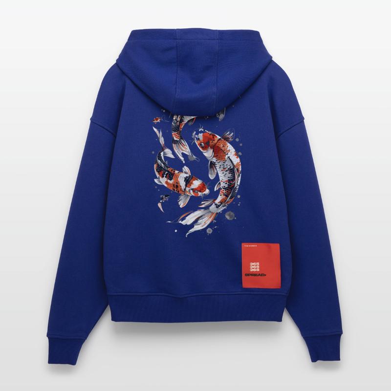 Conception astucieuse de poisson Koi, conception élégante de Koi Veste à capuche bio épaisse oversize fabriqué en UE