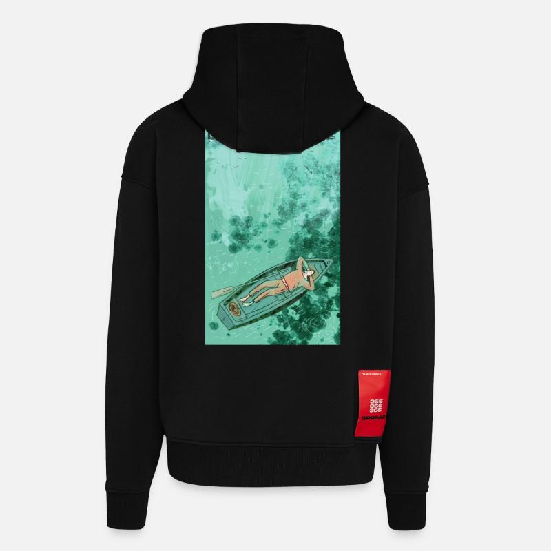 Bodensee Boottraum Illustration - Zip Hoodie - made by SPREAD - SOLID BLACK