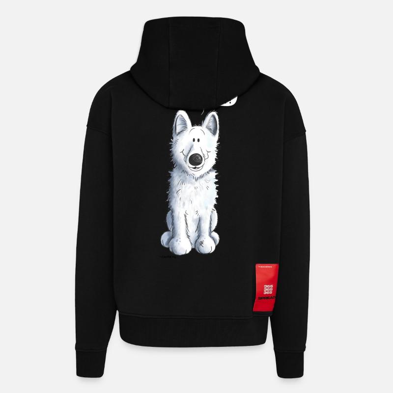 Schweizer Schäferhund Play - Zip Hoodie - made by SPREAD - SOLID BLACK
