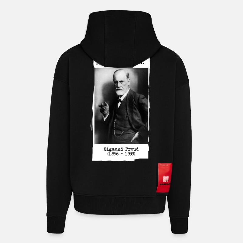 Sigmund Freud - "Deine Mutter." - Zip Hoodie - made by SPREAD - SOLID BLACK