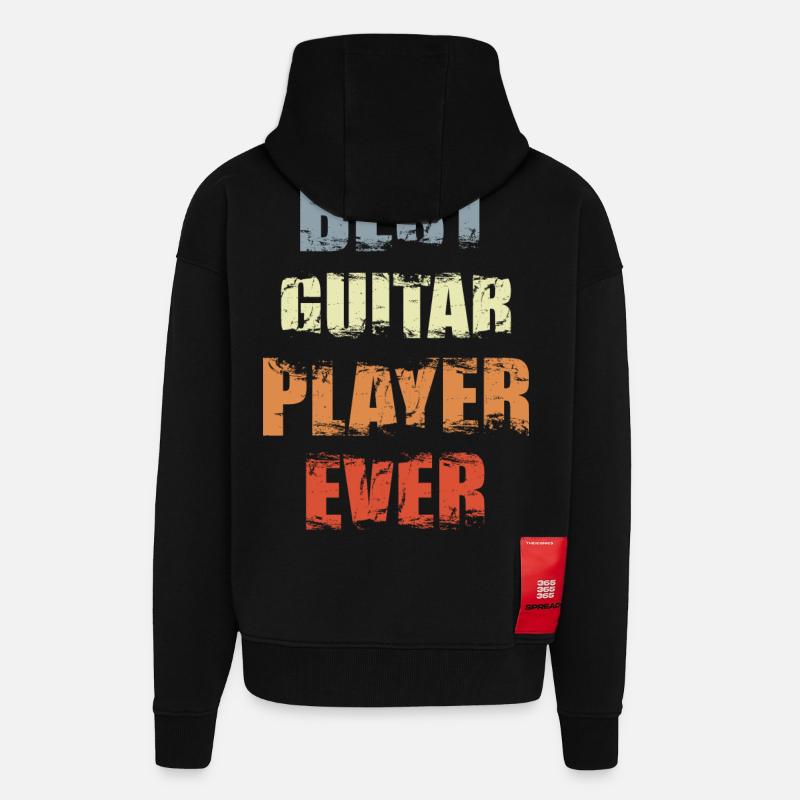 Guitariste Bast - Veste à capuche bio épaisse oversize fabriqué en UE - SOLID BLACK