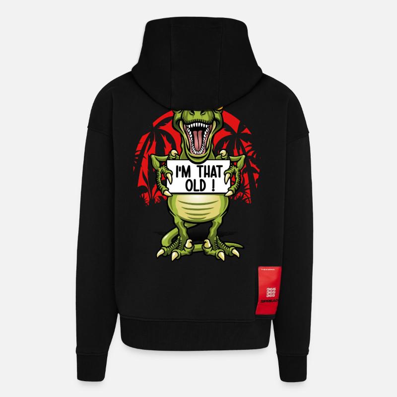 Ich bin ein alter Dinosaurier - Zip Hoodie - made by SPREAD - SOLID BLACK