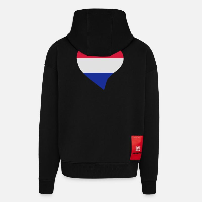 Dutch Herz - Zip Hoodie - made by SPREAD - SOLID BLACK