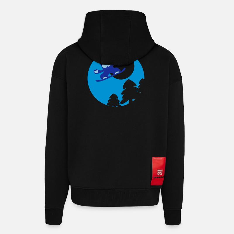 snowboader2 - Veste à capuche bio épaisse oversize fabriqué en UE - SOLID BLACK