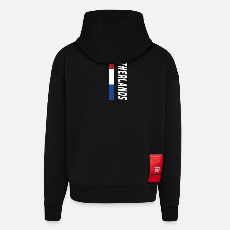 Netherlands / Gift / Gift Idea - Zip Hoodie - made by SPREAD - SOLID BLACK