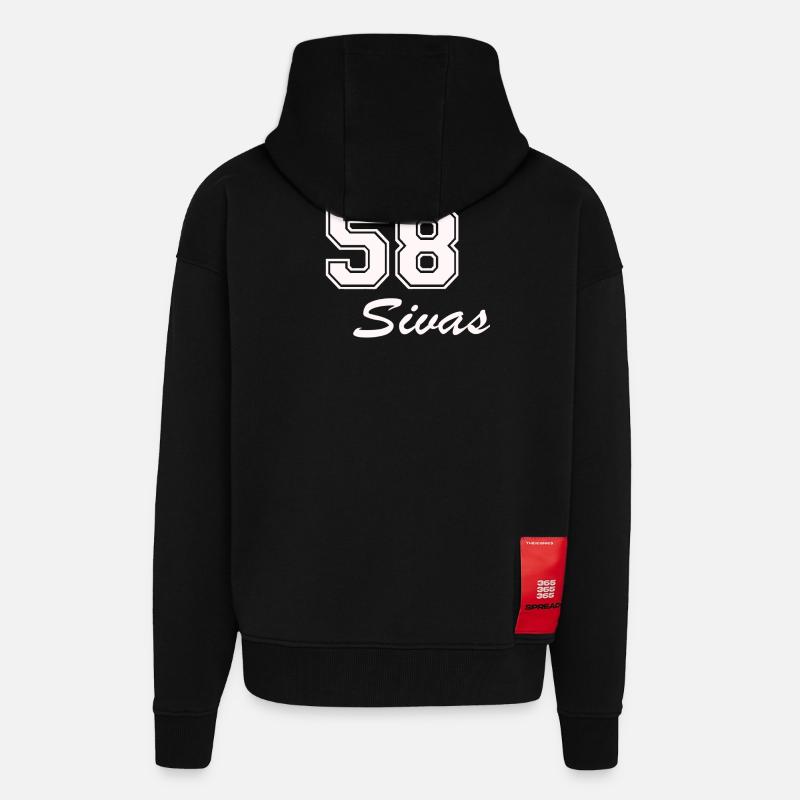 Sivas - Veste à capuche bio épaisse oversize fabriqué en UE - SOLID BLACK