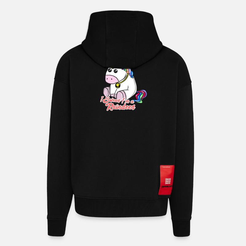 Weihnachten Einhorn - Zip Hoodie - made by SPREAD - SOLID BLACK