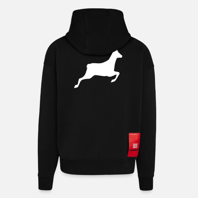 Customizable Hunting T-shirt - pattern - Zip Hoodie - made by SPREAD - SOLID BLACK