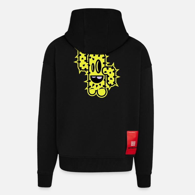 cactus high five comic - Zip Hoodie - made by SPREAD - SOLID BLACK