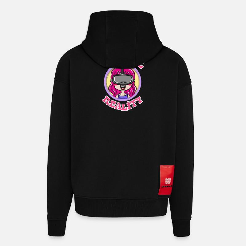 Cadeau de jeu - Veste à capuche bio épaisse oversize fabriqué en UE - SOLID BLACK