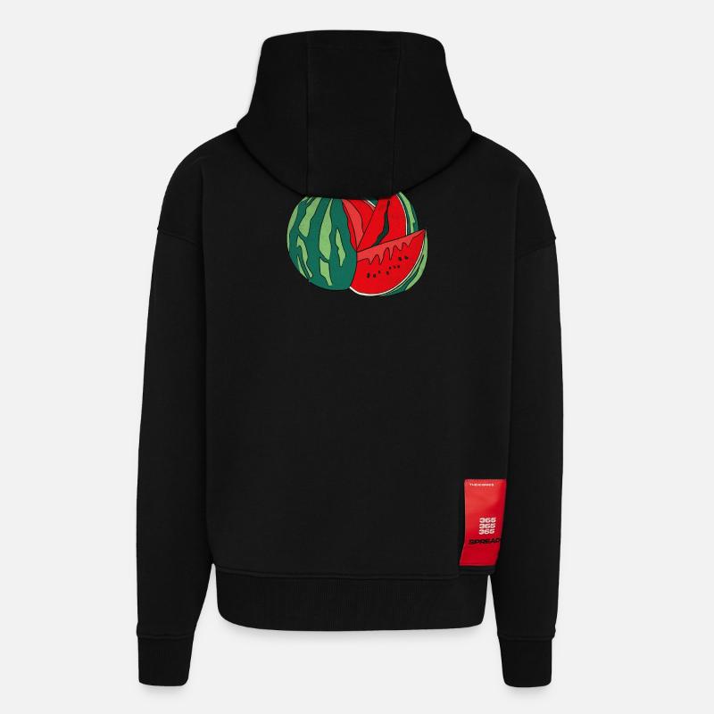Melon Summer Fruit Delicious Fun Gift - Zip Hoodie - made by SPREAD - SOLID BLACK