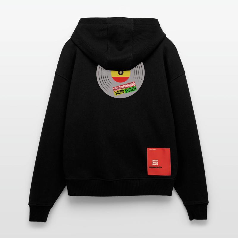 Système sonore vinyle souterrain Veste à capuche bio épaisse oversize fabriqué en UE