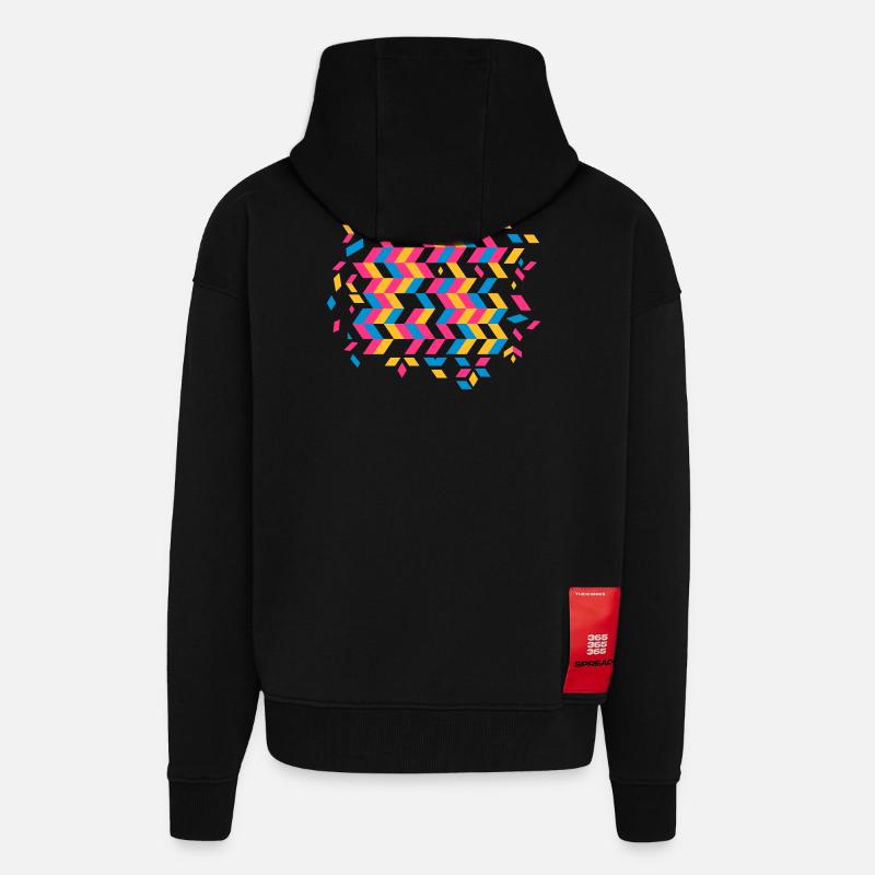 Fischgrätenmuster - Zip Hoodie - made by SPREAD - SOLID BLACK