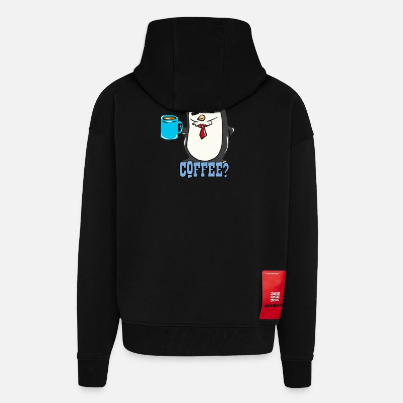 Pinguin - Zip Hoodie - made by SPREAD - SOLID BLACK