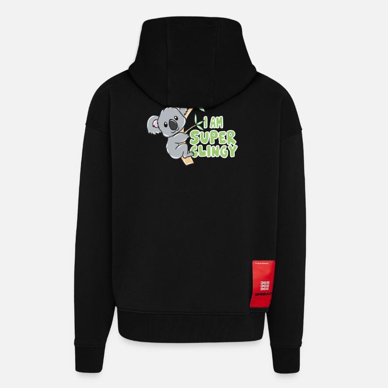 Koala - Zip Hoodie - made by SPREAD - SOLID BLACK