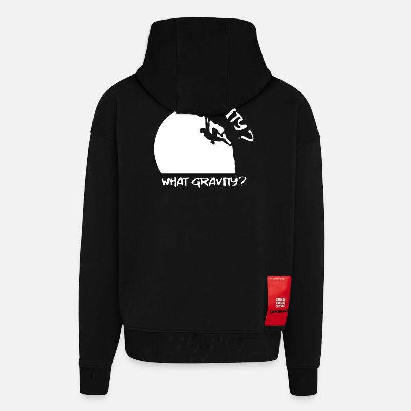 Felsklettern Bergsteigen Boulder Klettern Spruch - Zip Hoodie - made by SPREAD - SOLID BLACK