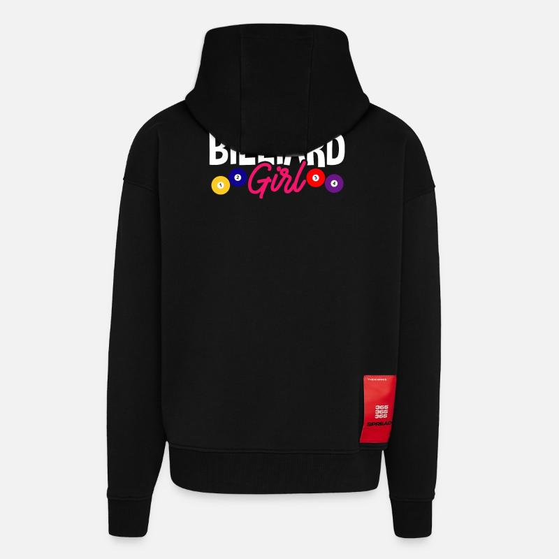 Billard Billard Piscine - Veste à capuche bio épaisse oversize fabriqué en UE - SOLID BLACK