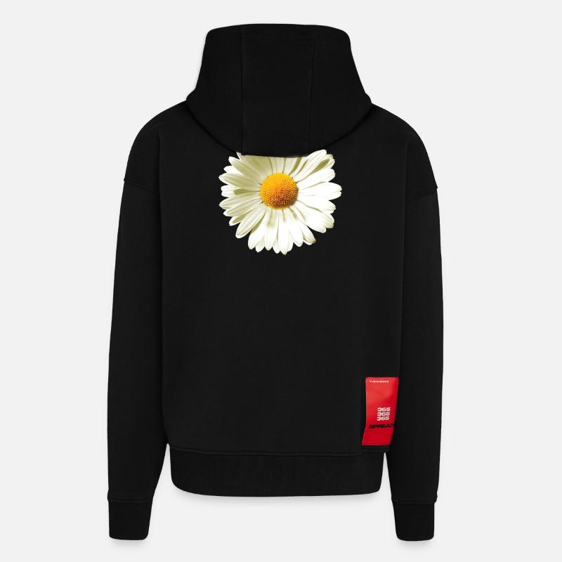 Gänseblümchen | Daisy flower power - Zip Hoodie - made by SPREAD - SOLID BLACK