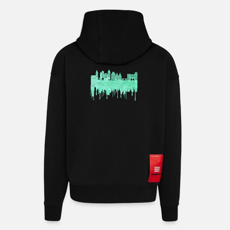 Trier Syline Design / Geschenkidee - Zip Hoodie - made by SPREAD - SOLID BLACK