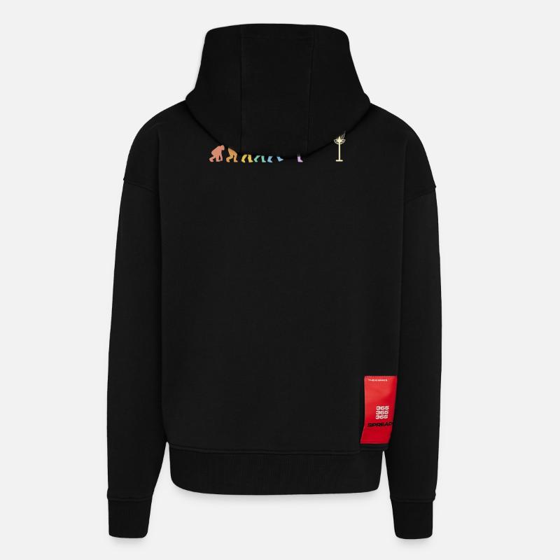Discgolf Evolution Disc Golf Discgolfer - Zip Hoodie - made by SPREAD - SOLID BLACK