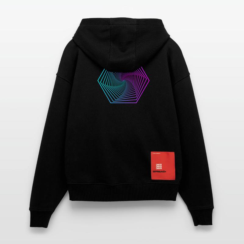 Neon Polygon Spiral Gradient Zip Hoodie - made by SPREAD