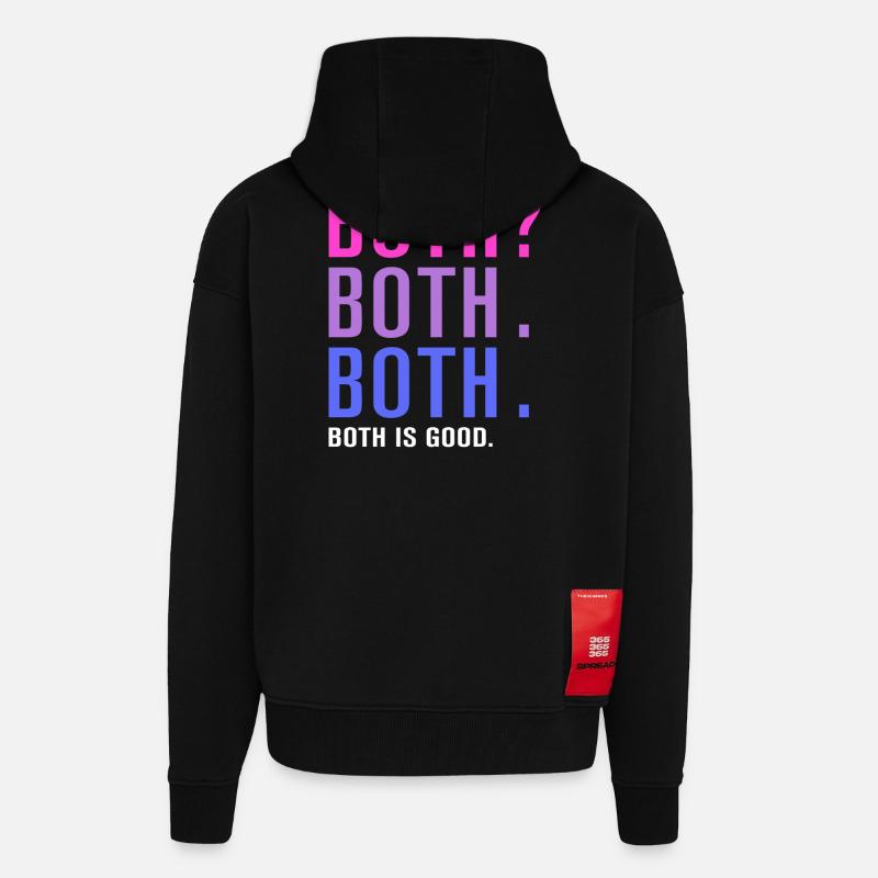 Both Is Good Pride - Zip Hoodie - made by SPREAD - SOLID BLACK