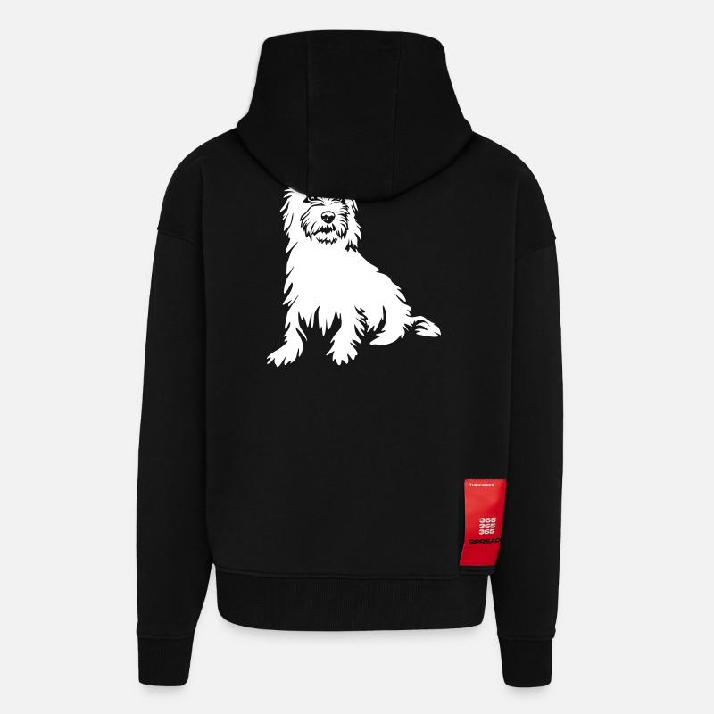Cairn Terrier "Black Edition" - Veste à capuche bio épaisse oversize fabriqué en UE - SOLID BLACK