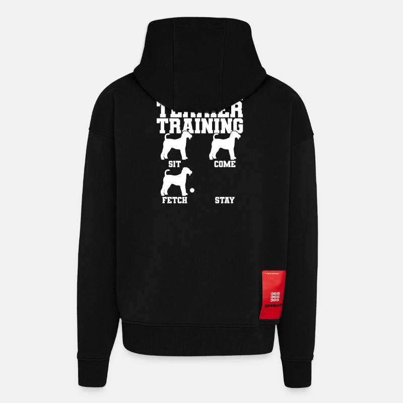 Airedale Terrier Training - Zip Hoodie - made by SPREAD - SOLID BLACK