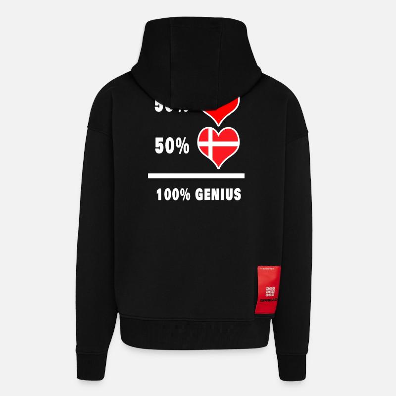 Denmark and Turkey awesome / gift - Zip Hoodie - made by SPREAD - SOLID BLACK