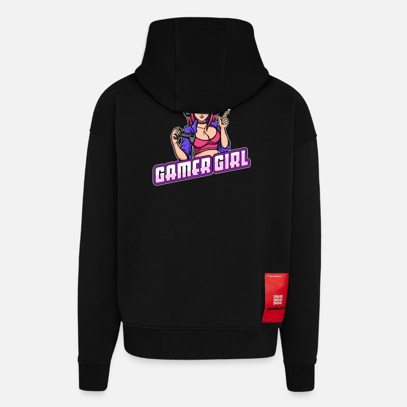 Gamer Queen Headset Controller Zocker - Zip Hoodie - made by SPREAD - SOLID BLACK