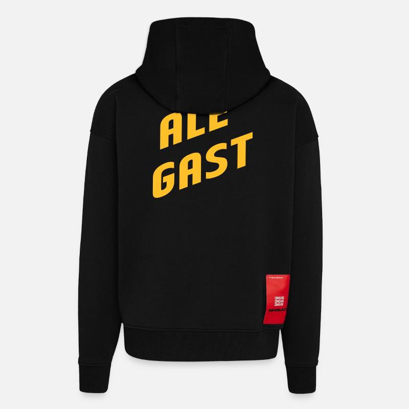 Alé Gast - Dialecte anversois - Veste à capuche bio épaisse oversize fabriqué en UE - SOLID BLACK