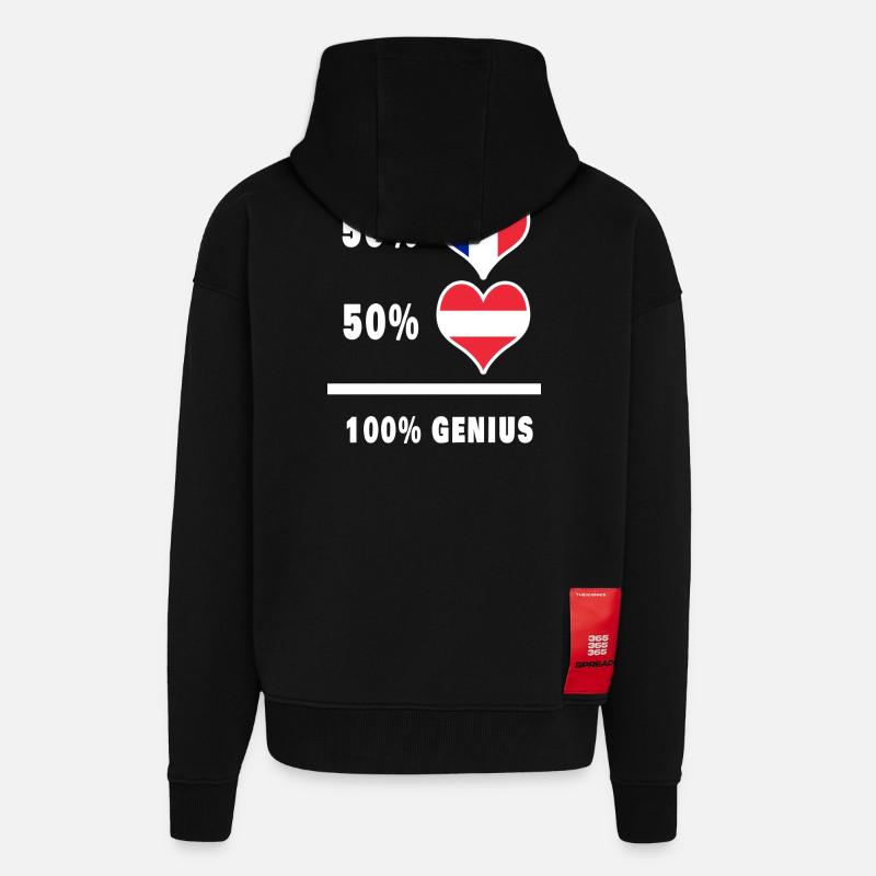 France and Austria Ingenious / Gift - Zip Hoodie - made by SPREAD - SOLID BLACK