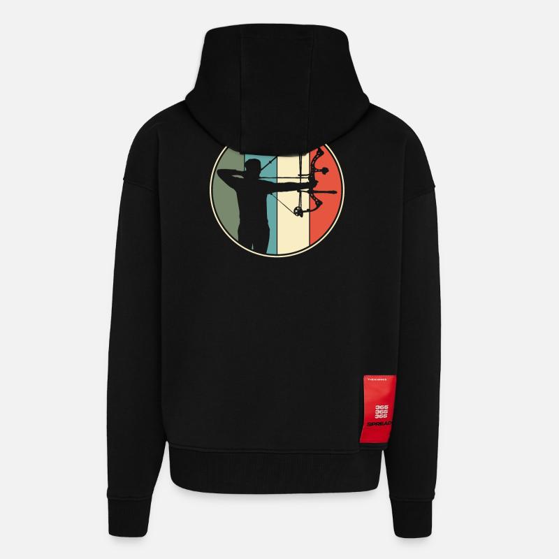Bogenschießen Bogenjagd Retro - Zip Hoodie - made by SPREAD - SOLID BLACK