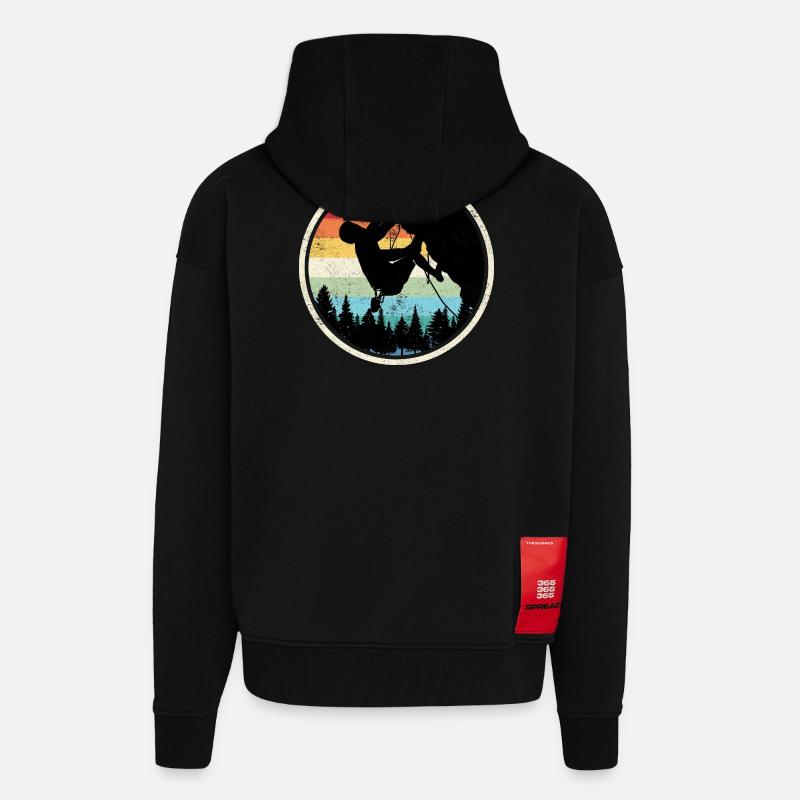 Rainbow Forest Climber Silhouette - Zip Hoodie - made by SPREAD - SOLID BLACK