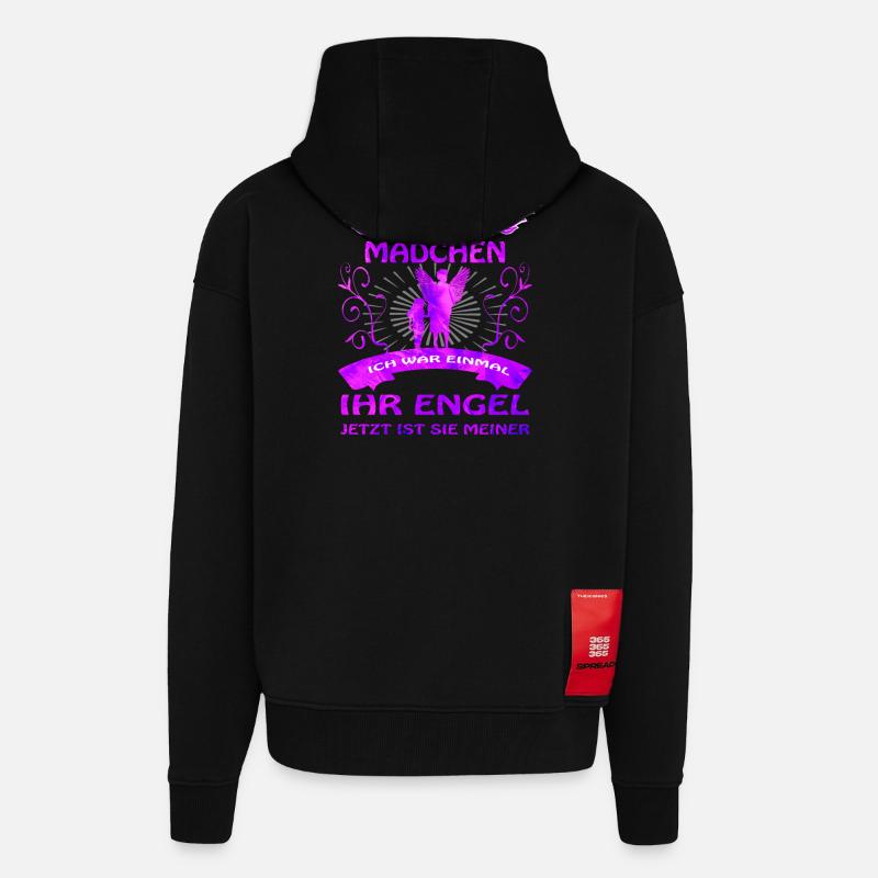 Omas Mädchen Engel Erinnerung - Zip Hoodie - made by SPREAD - SOLID BLACK